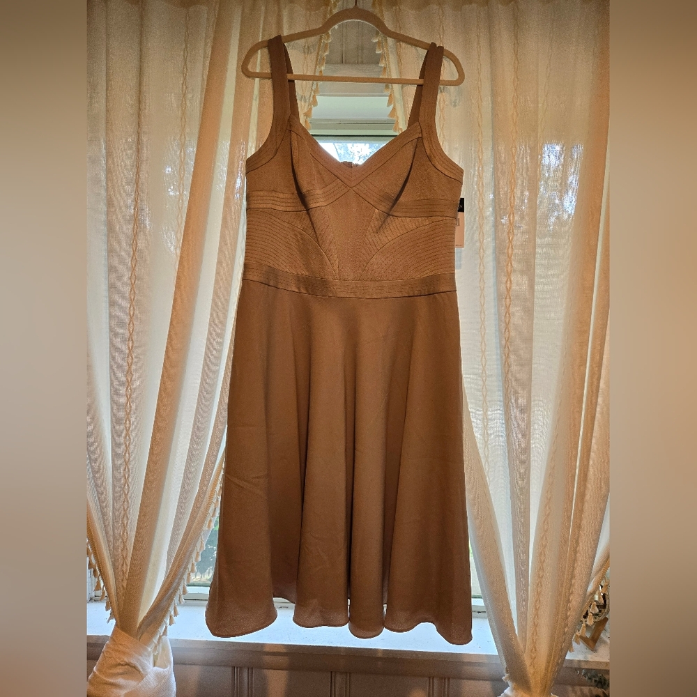Lauren Ralph Lauren Embroidered Bodice Fit and Flare Georgette Dress